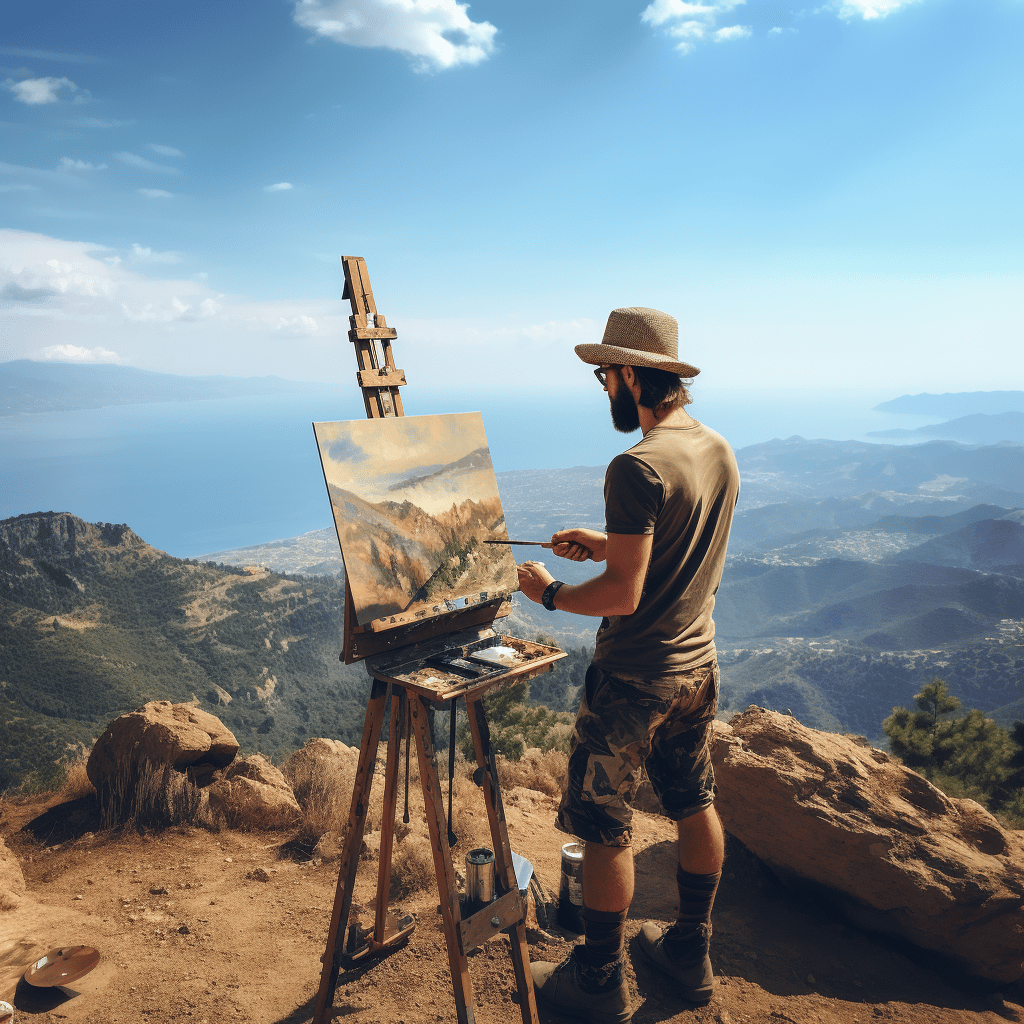 jordanshlosberg_an_artist_standing_on_top_of_a_mountain_with_an_e3b8c1d2-05a9-460e-967c-b14ddc1a6c29
